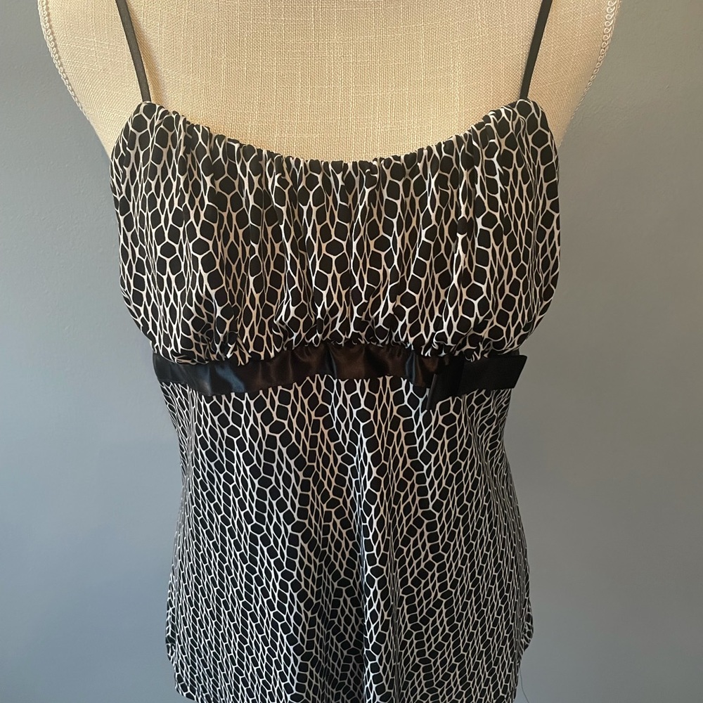 Rampage Black and White Blouse Top Sz L